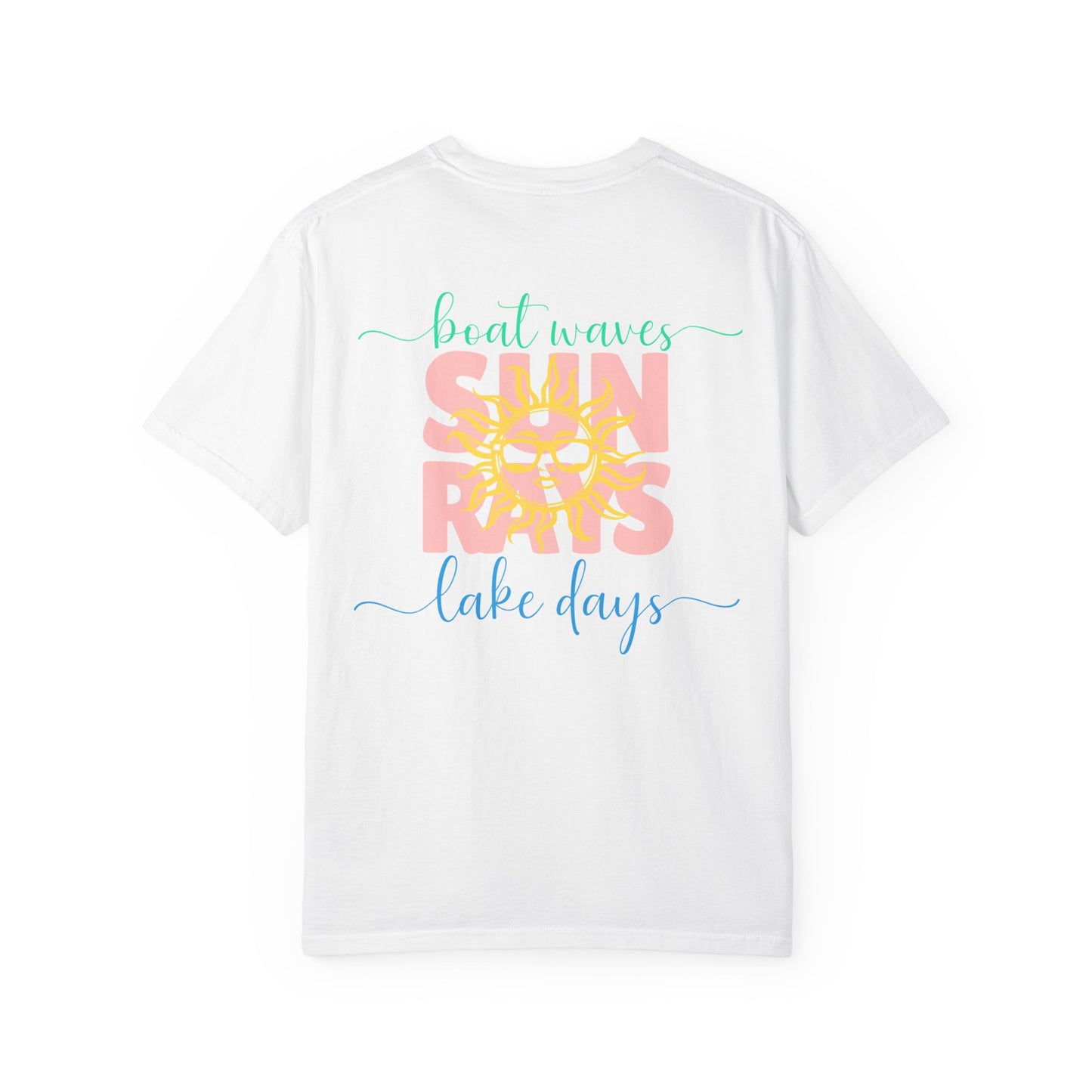 Lake Days Graphic Tee - Boat Waves, Sun Rays, Lake Life Vibes