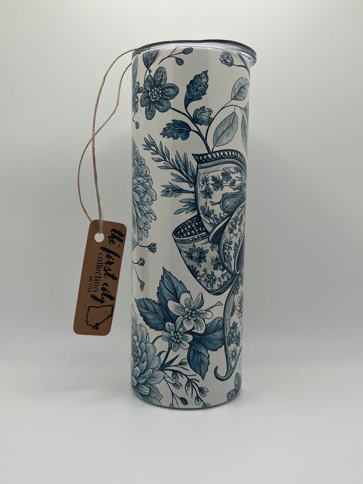 Preppy Blue Chinoiserie Bow
