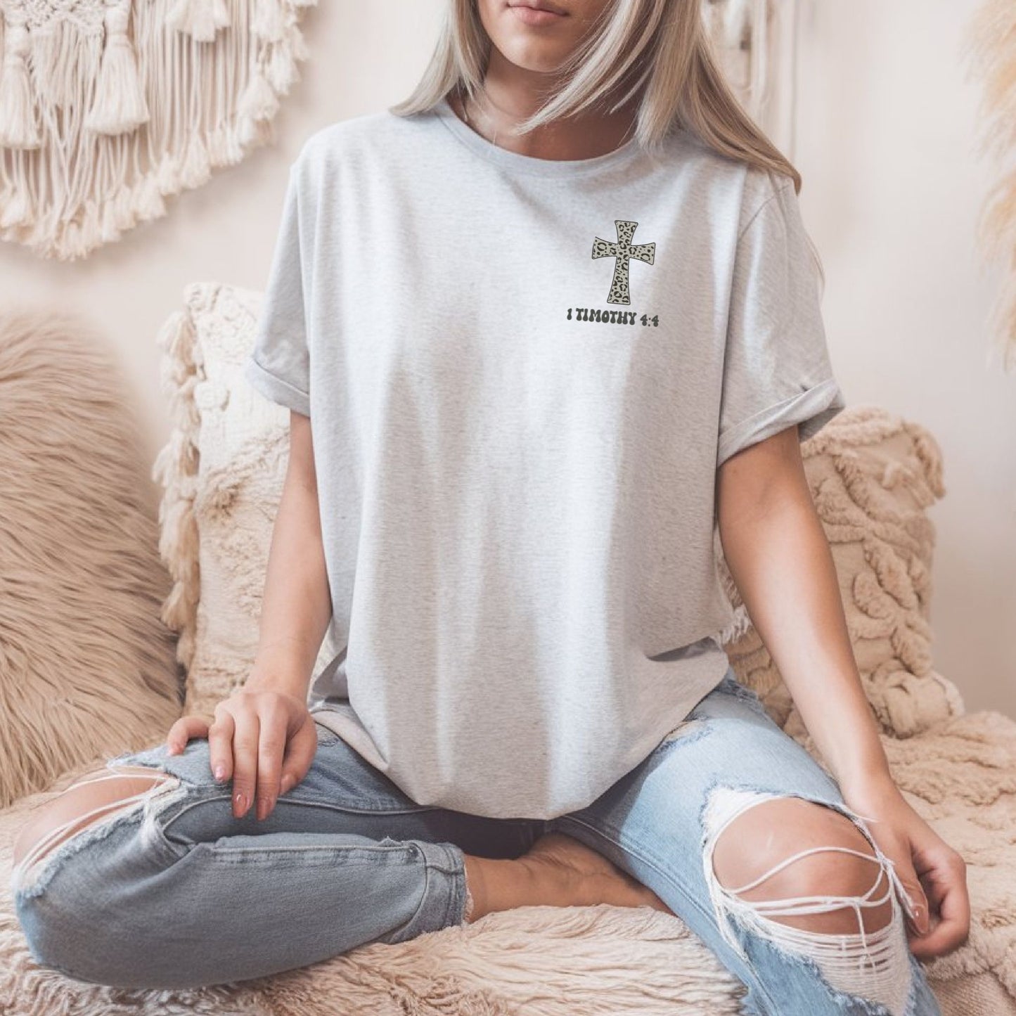 Fall Faith Tee – “For Everything Created by God Is Good” 1 Timothy 4:4 | Christian Pumpkin & Cross T-Shirt