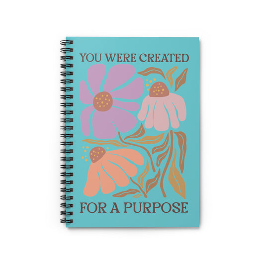 You Were Created for a Purpose - Inspirational Boho Floral Notebook