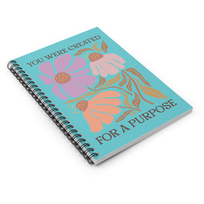 You Were Created for a Purpose - Inspirational Boho Floral Notebook