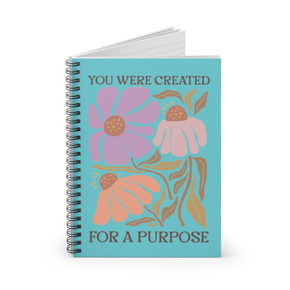 You Were Created for a Purpose - Inspirational Boho Floral Notebook