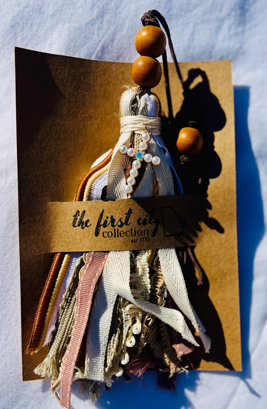 Neutral Pearl Cross Bookmark Tassel