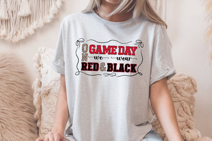 On Game Day We Wear Red & Black Tee