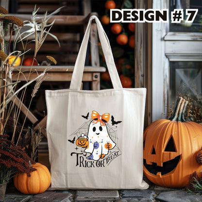 Girl Ghost/Design 7 | Personalized Halloween Tote – Trick-or-Treat Bag for Girls
