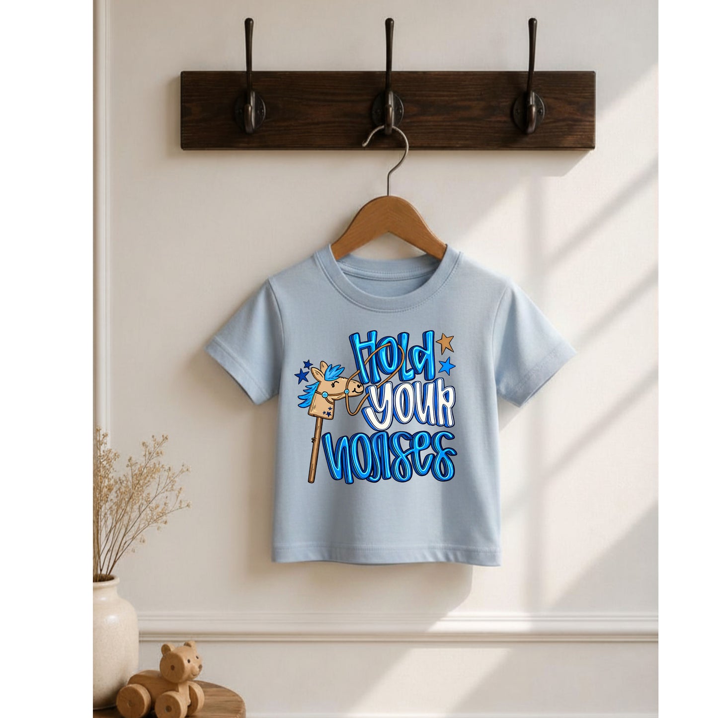 Hold Your Horses Toddler Tee | Western Kids Shirt | Cowgirl & Cowboy Graphic Tee