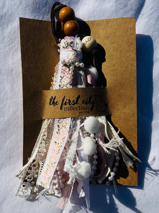 Pearl Cross Pink and Gold Bookmark Bible Tassel