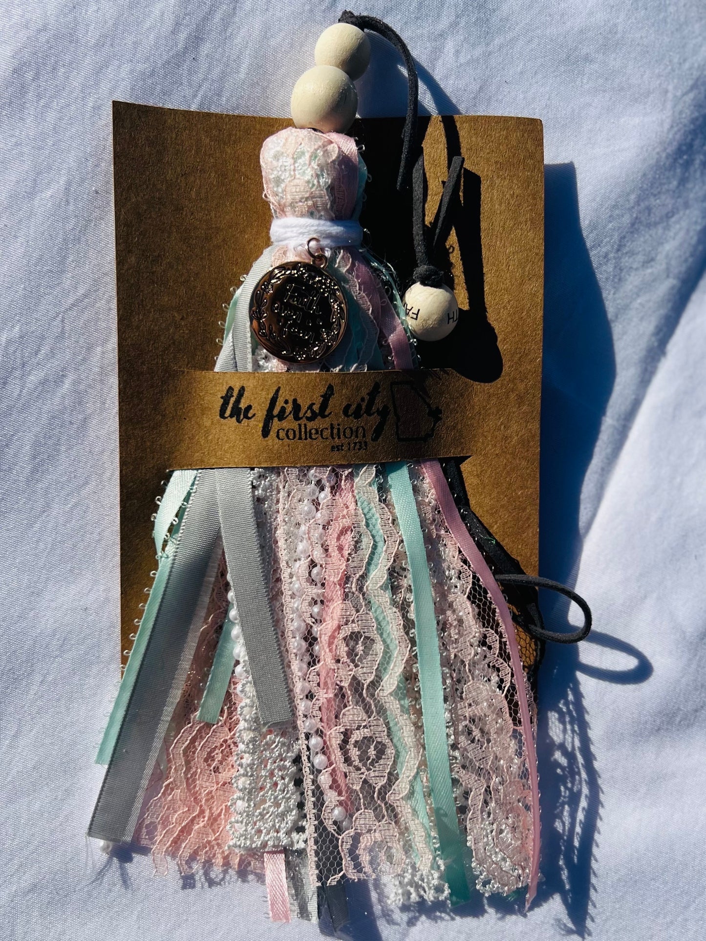 Faith Over Fear Pink and Teal Bookmark Tassel
