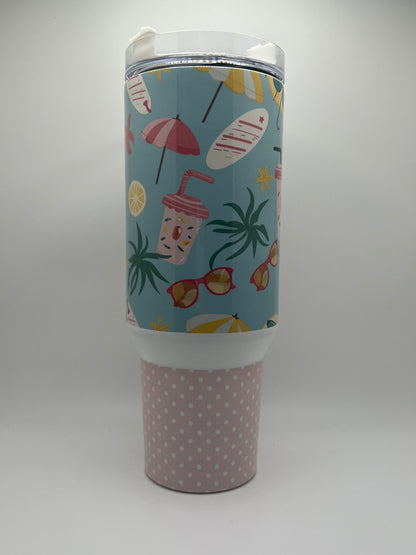 Beachy Blue Pink Dot