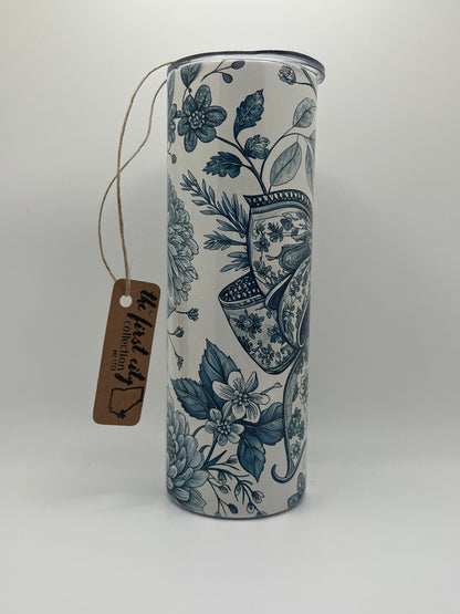 Preppy Blue Chinoiserie Bow
