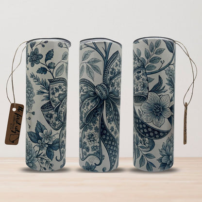 Preppy Blue Chinoiserie Bow