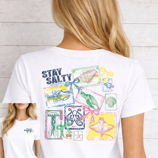 Stay Salty Christian Coastal Graphic Tee – Matthew 5:13