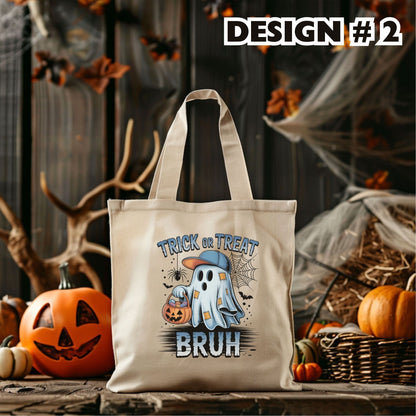 TOT Bruh/Design 2 | Custom Halloween Tote Bag – Kids Candy Bag for Trick-or-Treating