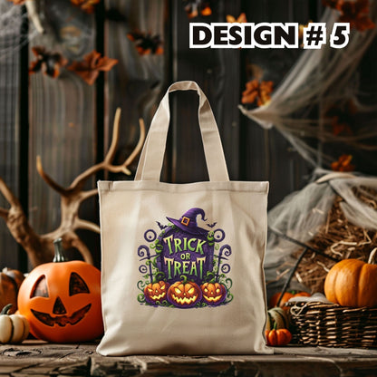 Witch's Grave/Design 5 | Spooky Halloween Tote – Custom Trick-or-Treat Bag with Witch Design